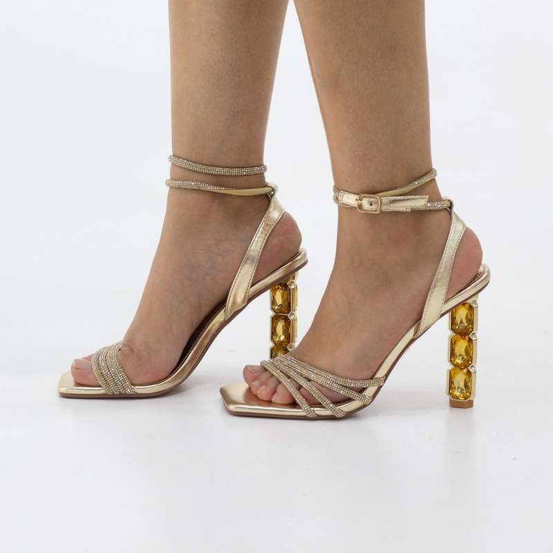 Helmi strappy sandal on a 9.5cm glass heel