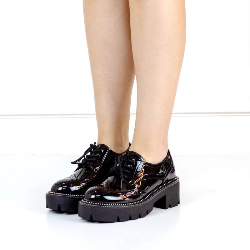Bongi laceup brougue chuncky black