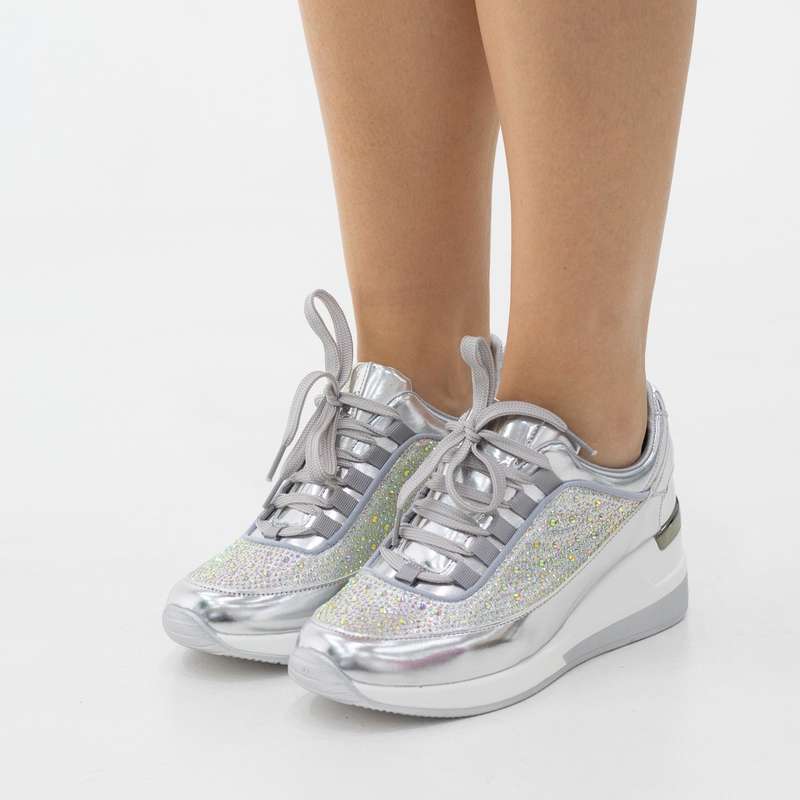 Aline diamante embellished lace-up sneaker