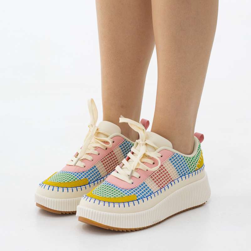 Inga flat-foam embroidered lace-up casual sneaker