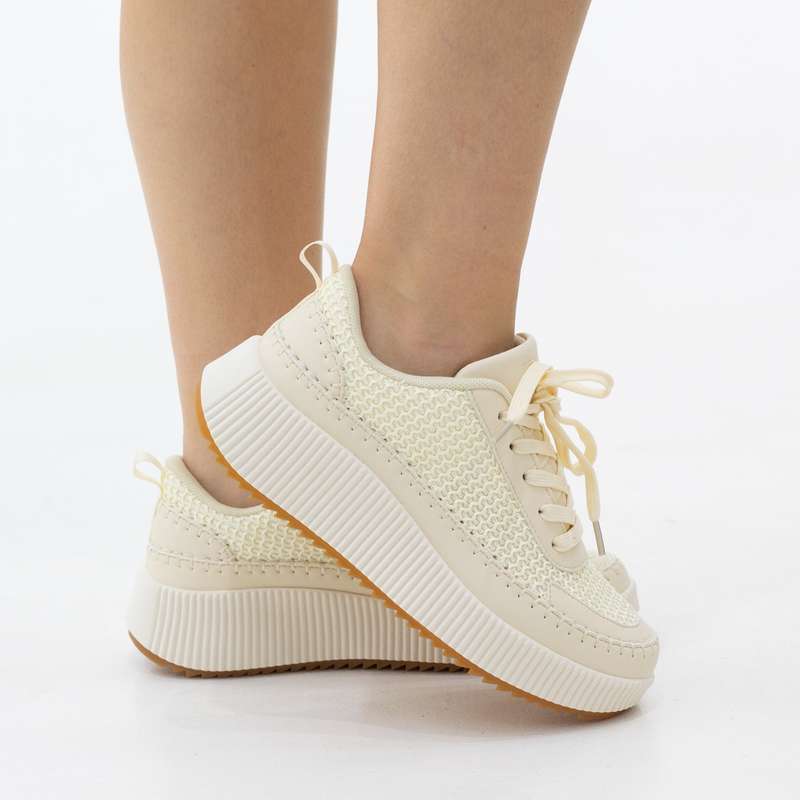 Inga flat-foam embroidered lace-up casual sneaker