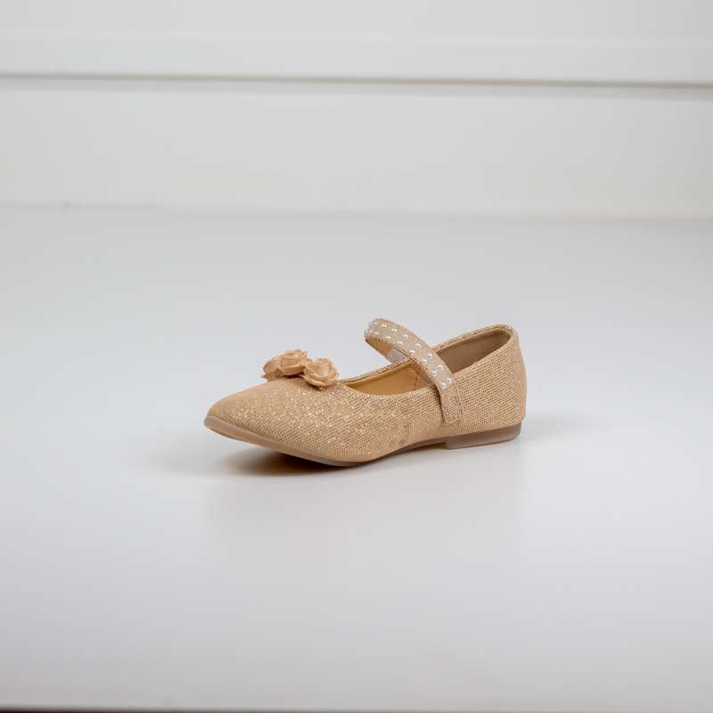 Iniya baby girls pearls pump with beads champagne