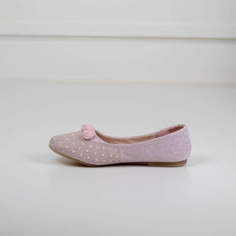 Iniya girls pearls pump with beads pink
