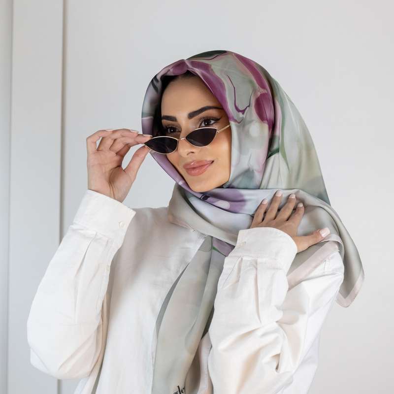 Tulip multicoloured lale imported turkish scarf