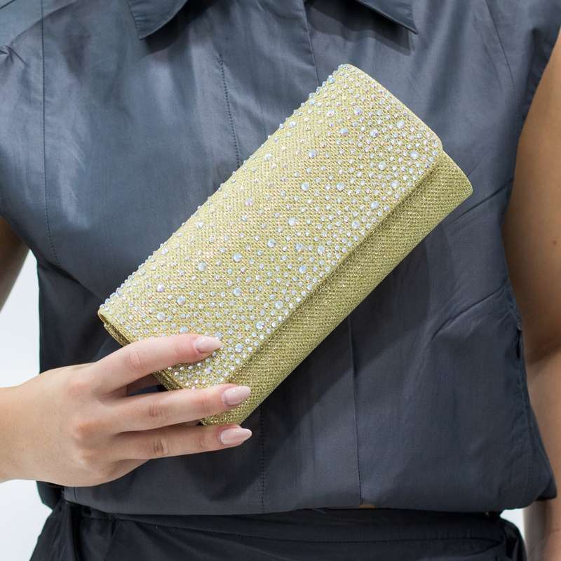 Jasna evening clutch bag gold