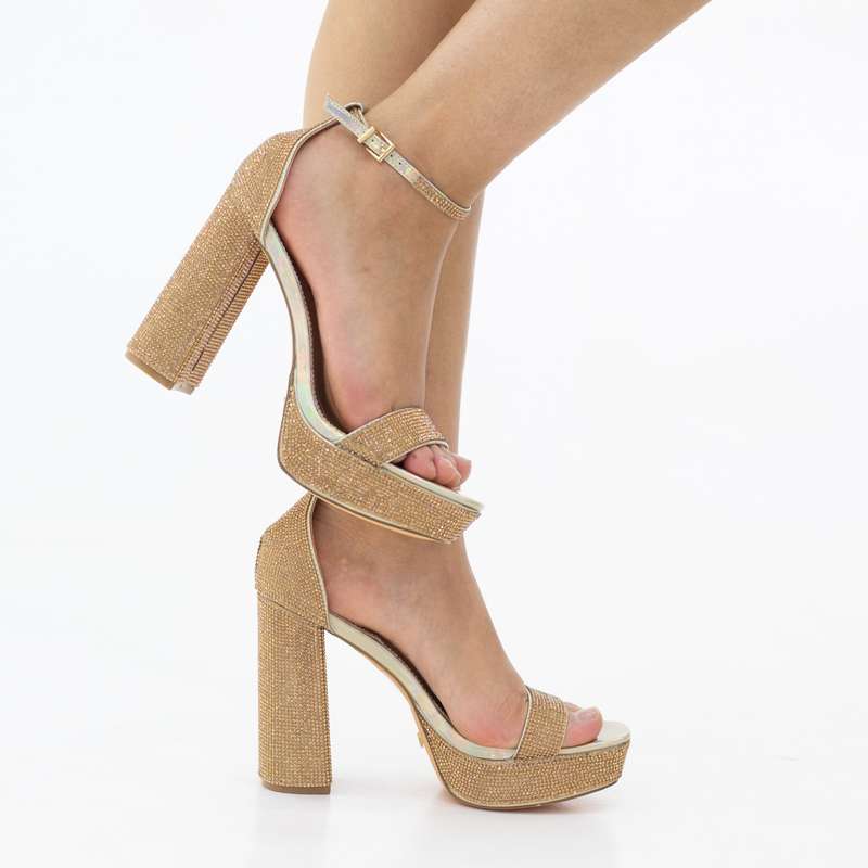 Rina 11cm heel diamante platform sandal