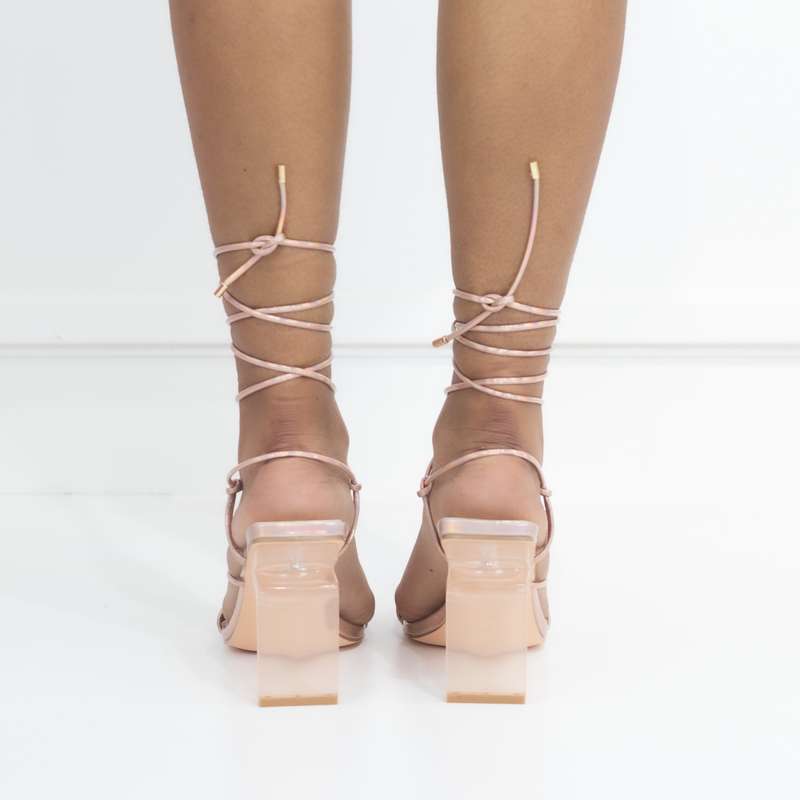 Nadzia strappy sandals on special regt heel rose gold