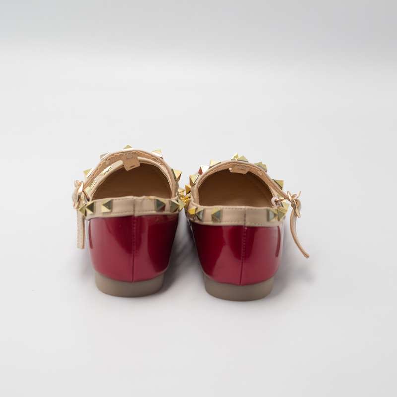 Caria inf girls dress pump with studded detail red