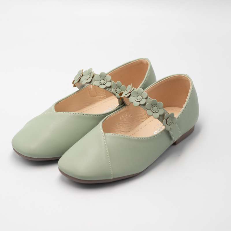 Asli girls one flower belt pump green