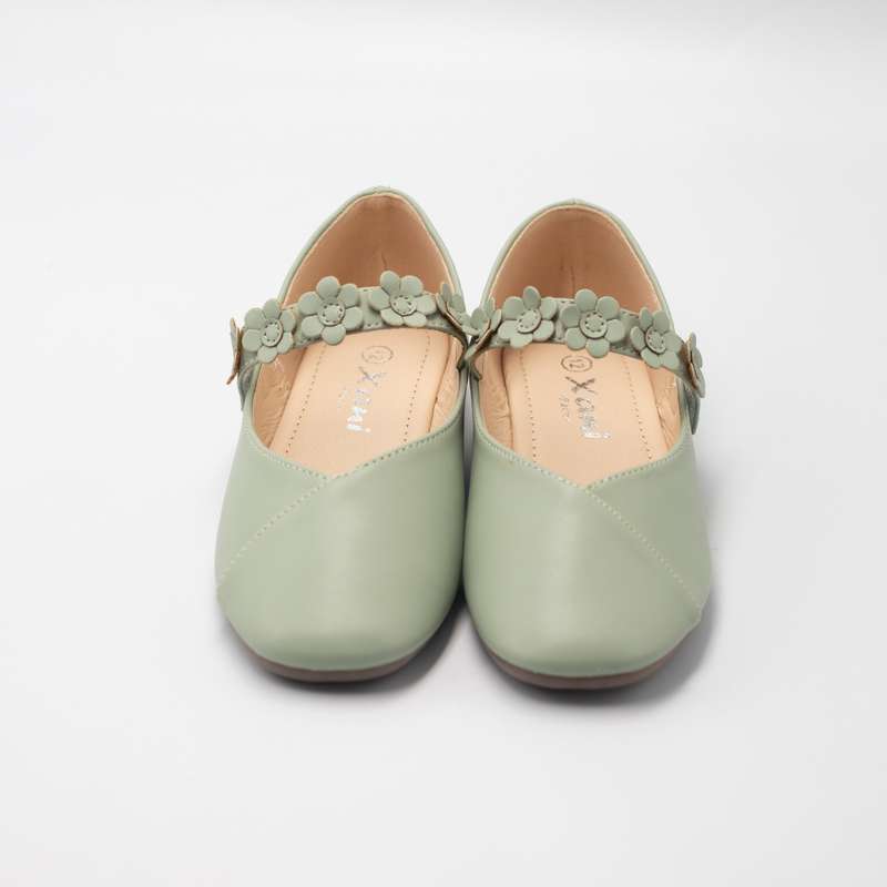 Asli girls one flower belt pump green