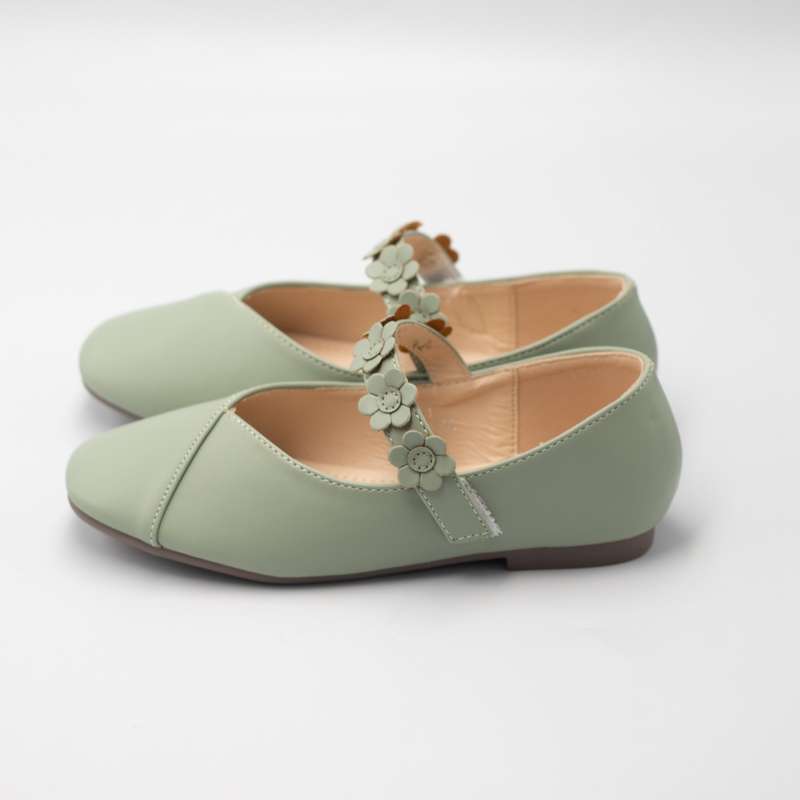 Asli girls one flower belt pump green