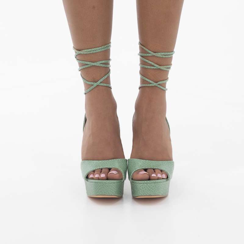 Albinka platform Funky one band tie up sandal avo