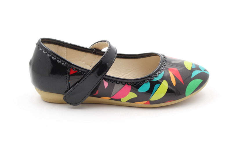 Tazi girls polka dot print pump- bow black