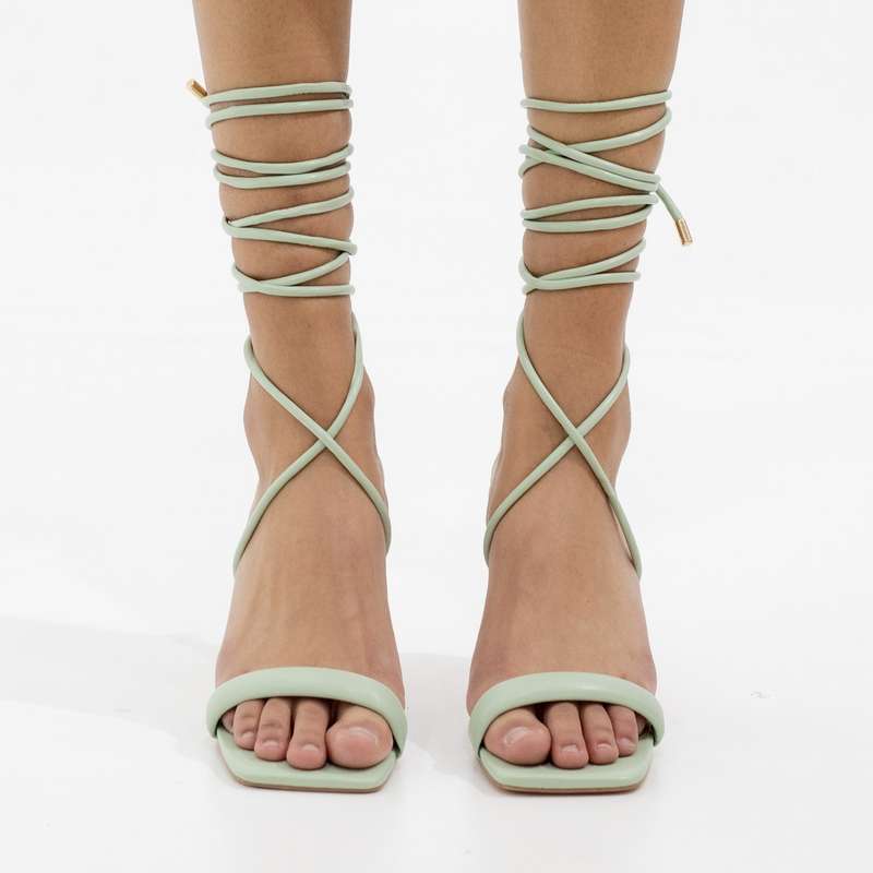 Fern tie up one band 8.5cm medium heel avo