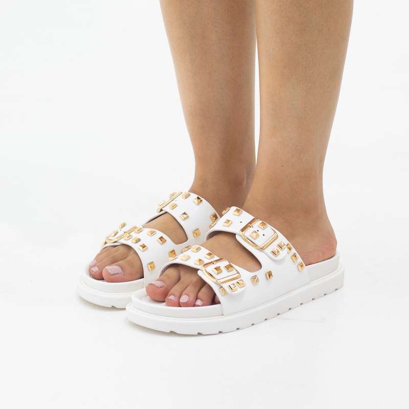 Rakel double band PU studded slide