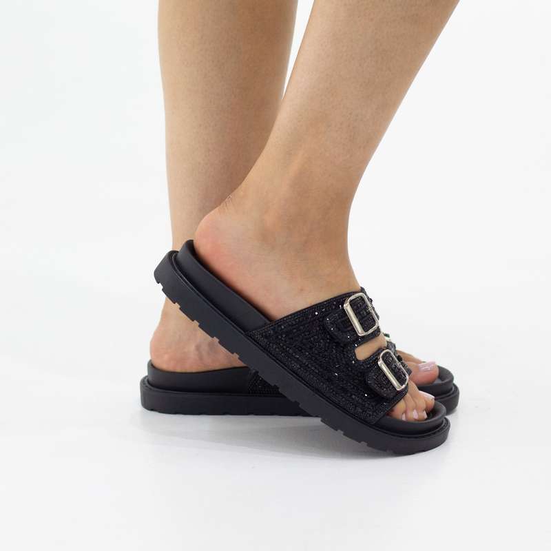Agatha double band diamante slide