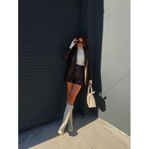 Harper vegan leather short brown