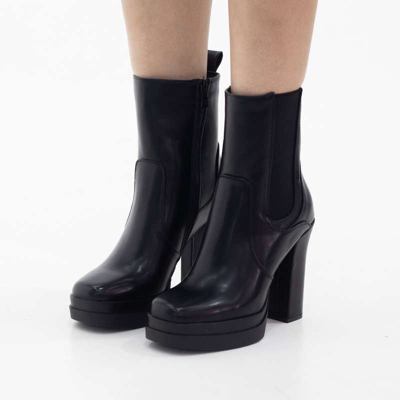 Yadid chelsea 12cm platform heel bootie black