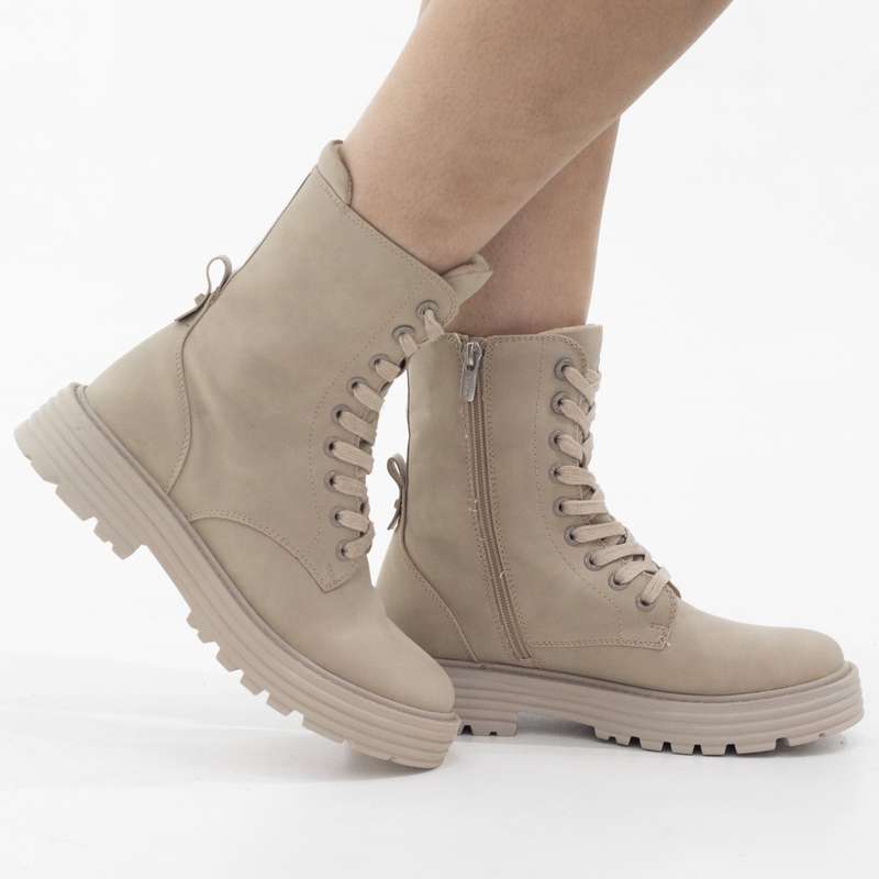 Mexx nubuck pu lace up boot beige