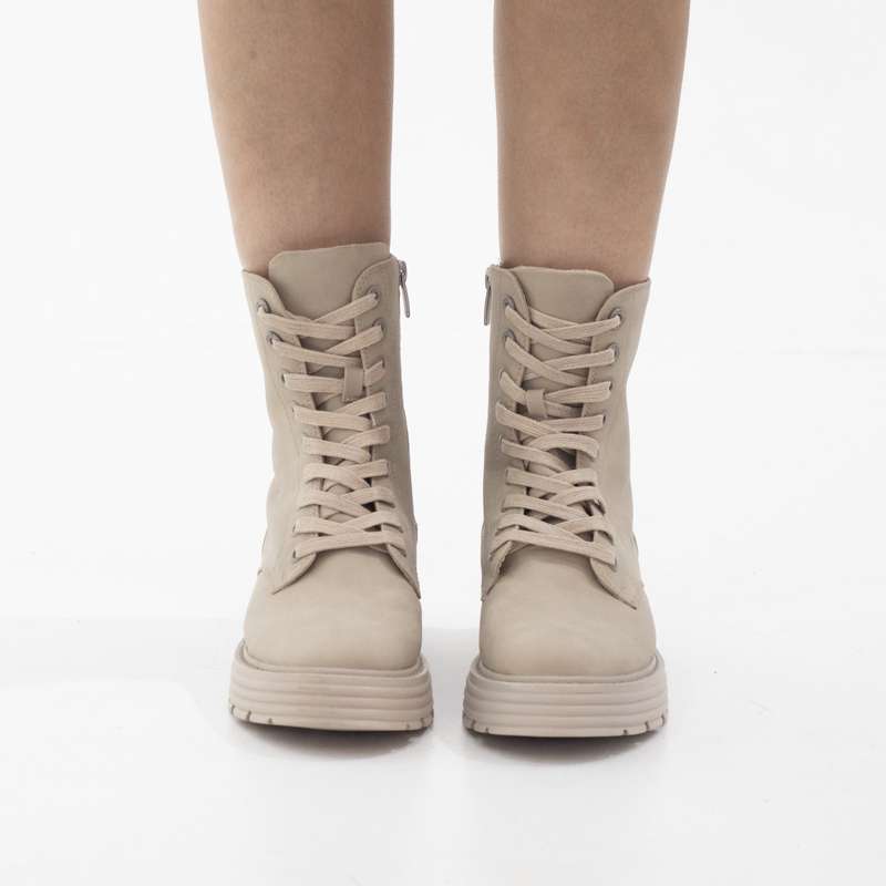 Mexx nubuck pu lace up boot beige