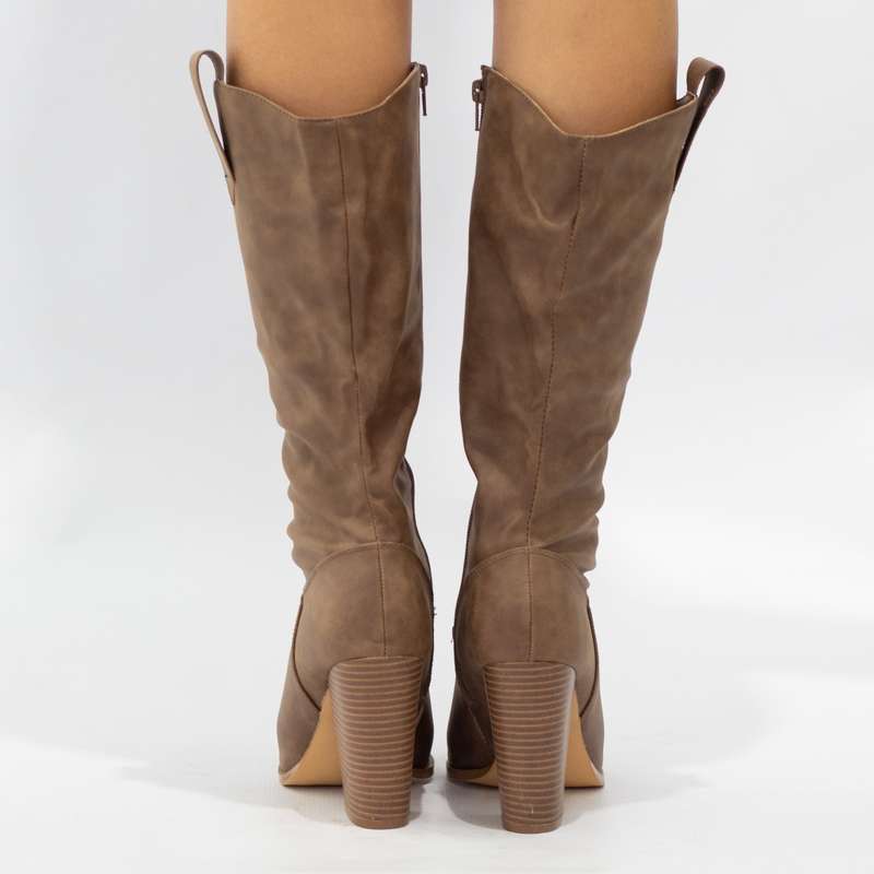 Savannah 9.5cm brushed pu Cowboy LA08-22 Boot brown