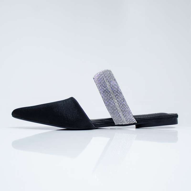 Cordona P1-44 flat diamante belt slide black