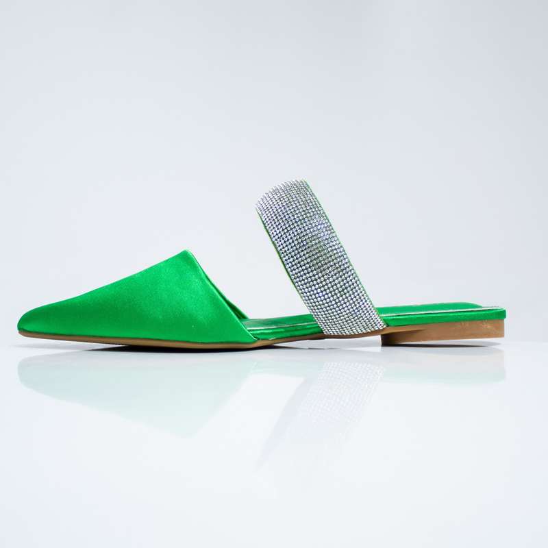 Cordona P1-44 flat diamante belt slide green