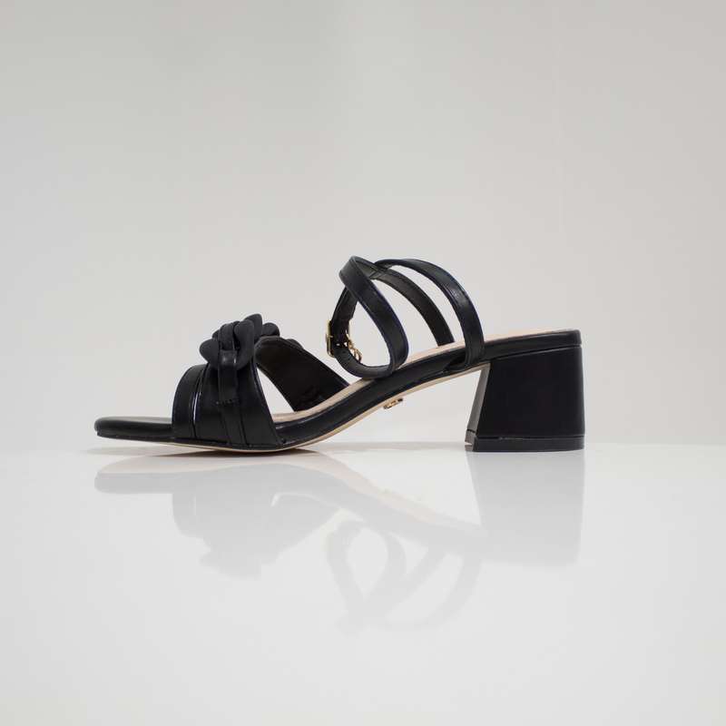 Carla 5cm block heel strappy sandal black