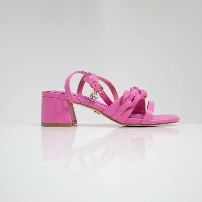 Carla 5cm block heel strappy sandal pink