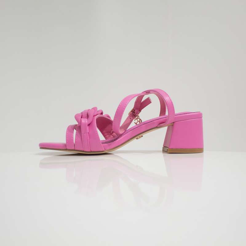 Carla 5cm block heel strappy sandal pink