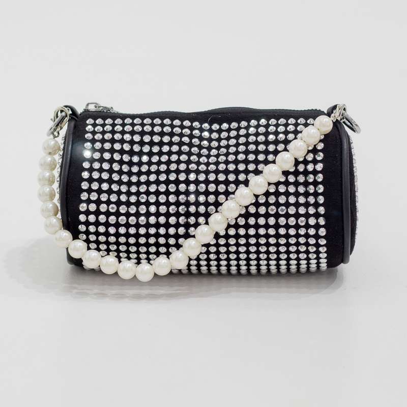 Reno round diamante crossbody bag black