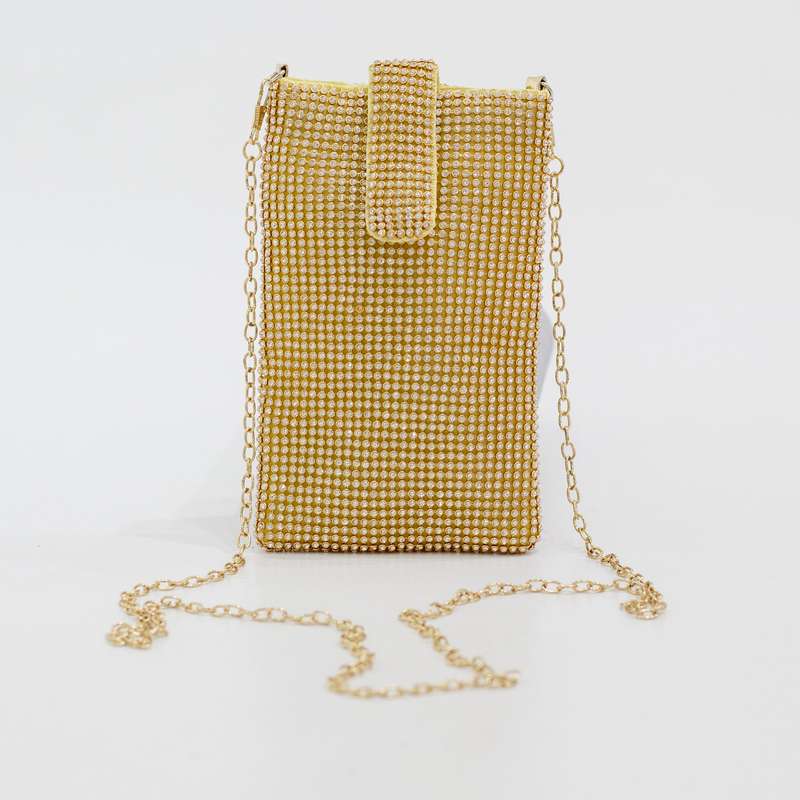 Fadia rhinestone versatile sling bag gold