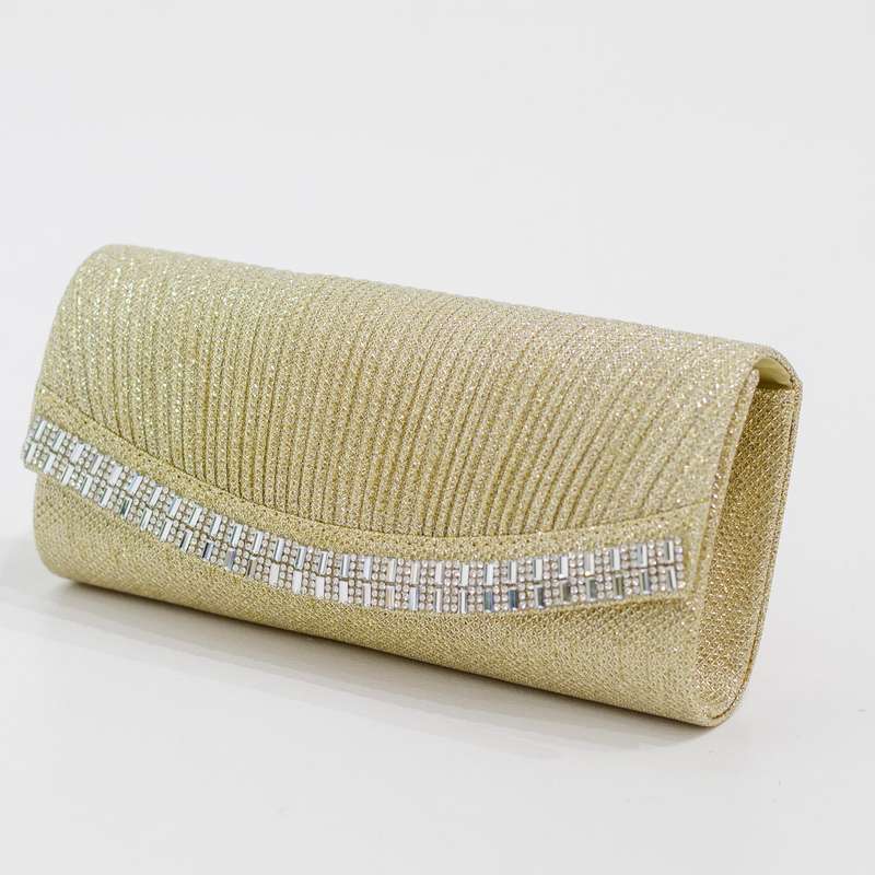 Smash chain sling diamante detailed clutch bag gold