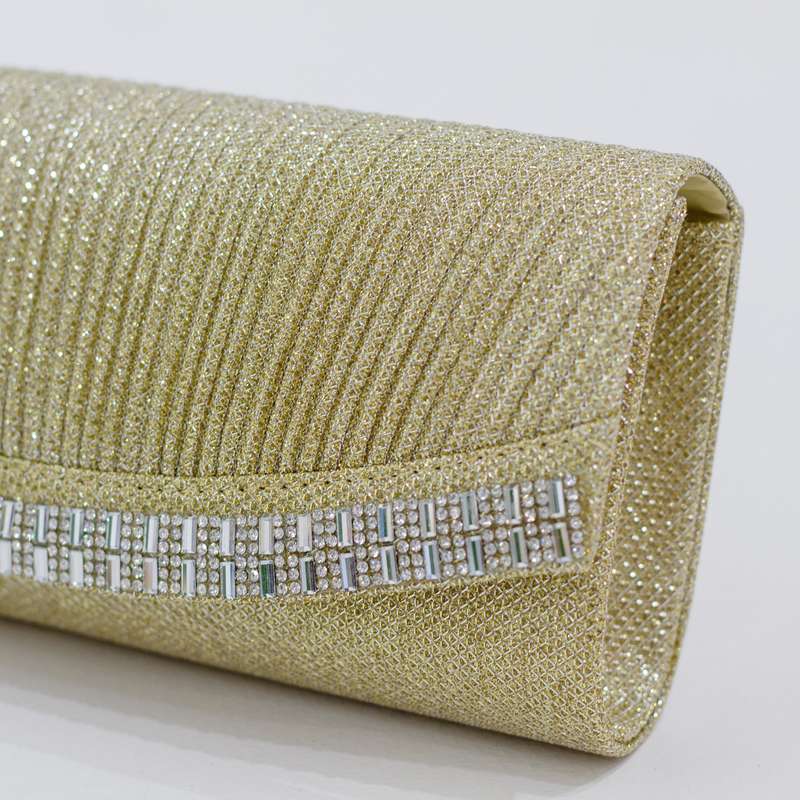 Smash chain sling diamante detailed clutch bag gold