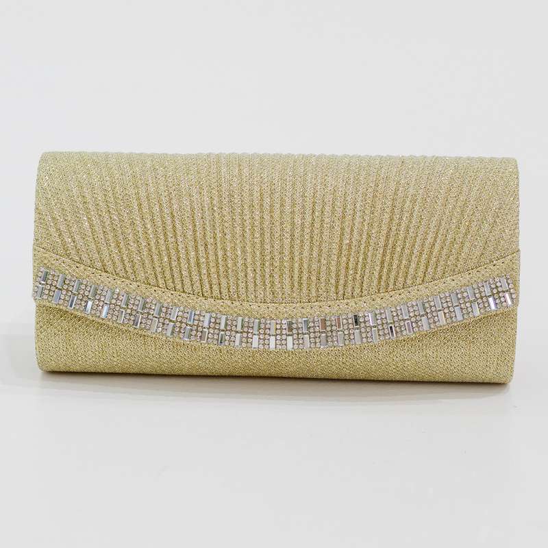Smash chain sling diamante detailed clutch bag gold