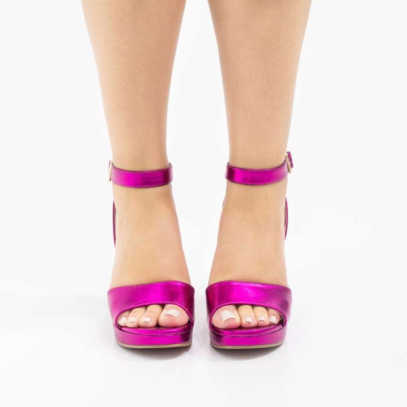 Cherish one band sandal on 9cm platform heel fuchsia