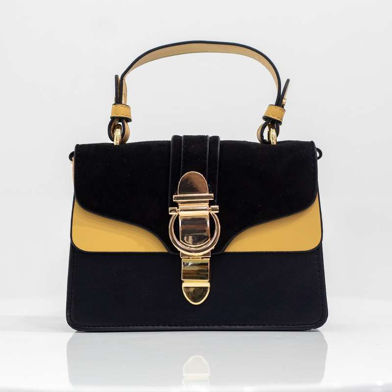 Yasti multi-color faux leather hand bag black