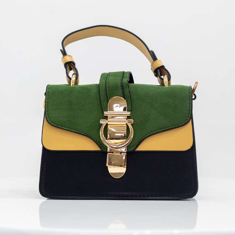 Yasti multi-color faux leather hand bag green