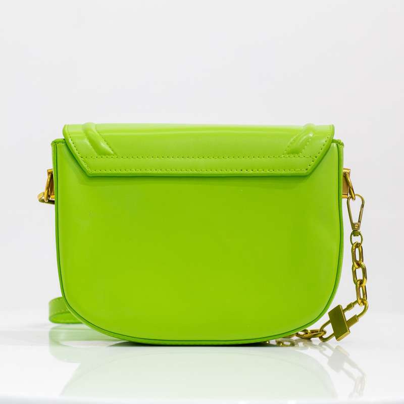 Quentin faux leather saddle bag green