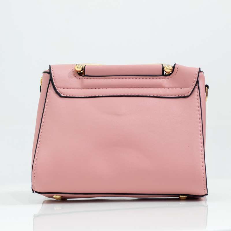 Qiana faux leather hand bag pink