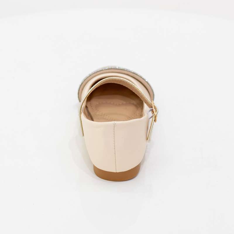 Kacia 2-toned infant girls dress pump gold and beige