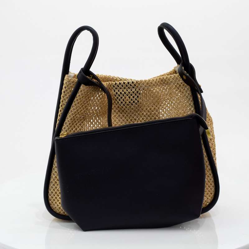 Kimana woven shoulder bag black