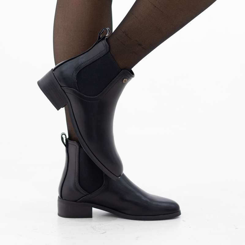 Hudson 4cm heel chelsea pu ankle boot black