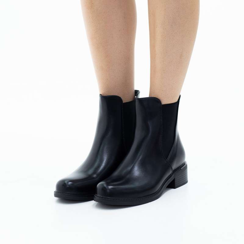 Zayami Chelsea pu ankle boot on 3.5cm heel black