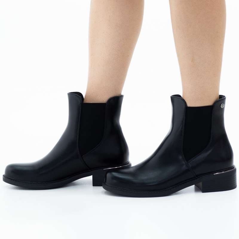 Zayami Chelsea pu ankle boot on 3.5cm heel black