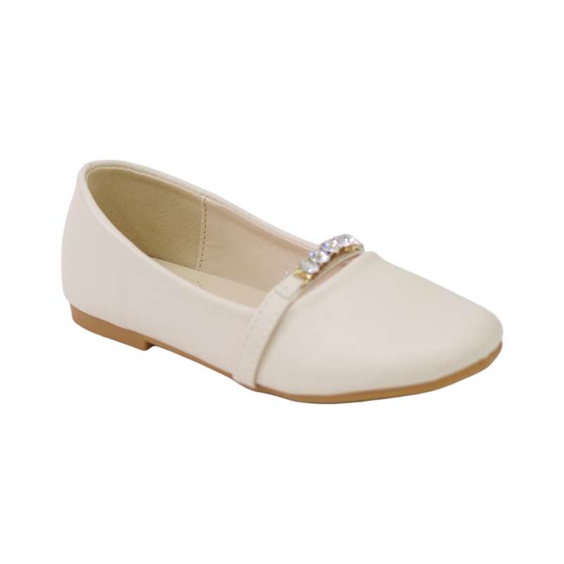 Ruhi girls ballarina with diamond strap beige
