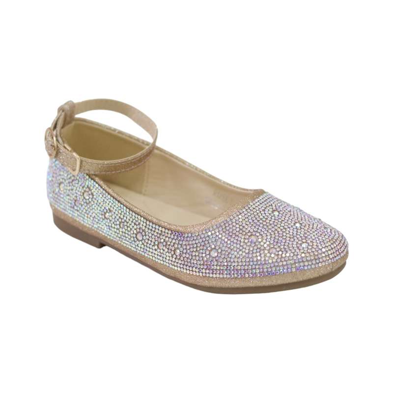Rosey girls diamante ballarina champagne