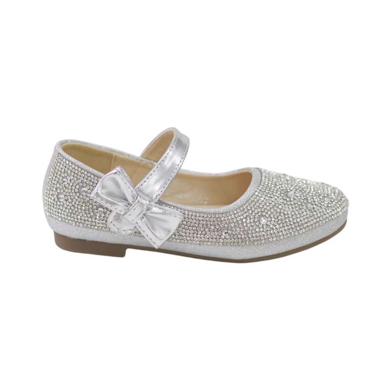 Saydee inf girls diamante ballarina silver