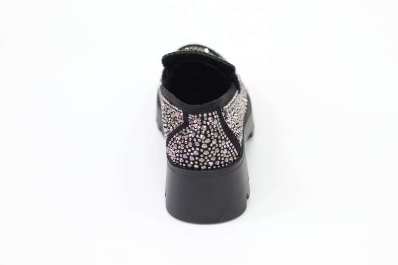 Review chuncky diamante slip-on moc black