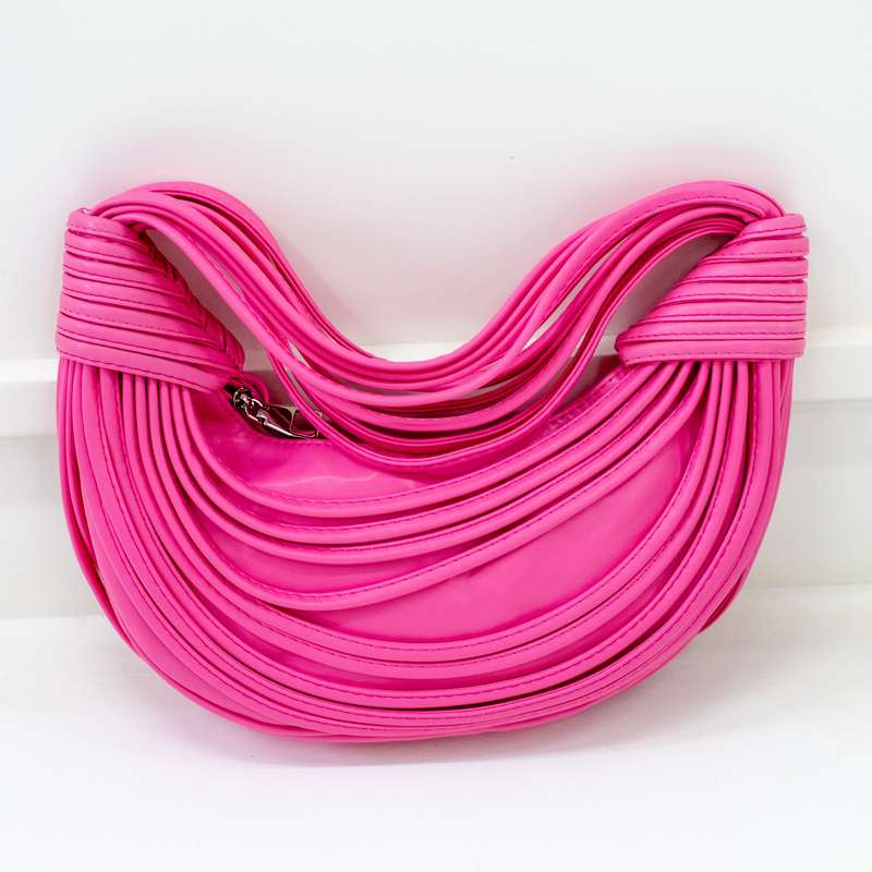 Shibz strippy belts rigid shoulder bag fuchsia